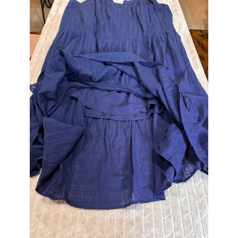 Knox Rose Navy Blue Tiered Maxi Dress Plus Size 4X NWT Gauze Adjustable Straps - Picture 5 of 10